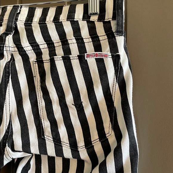 Hudson Jeans Denim - Hudson Jeans Black and White Striped Skinny Jeans